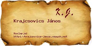 Krajcsovics János névjegykártya